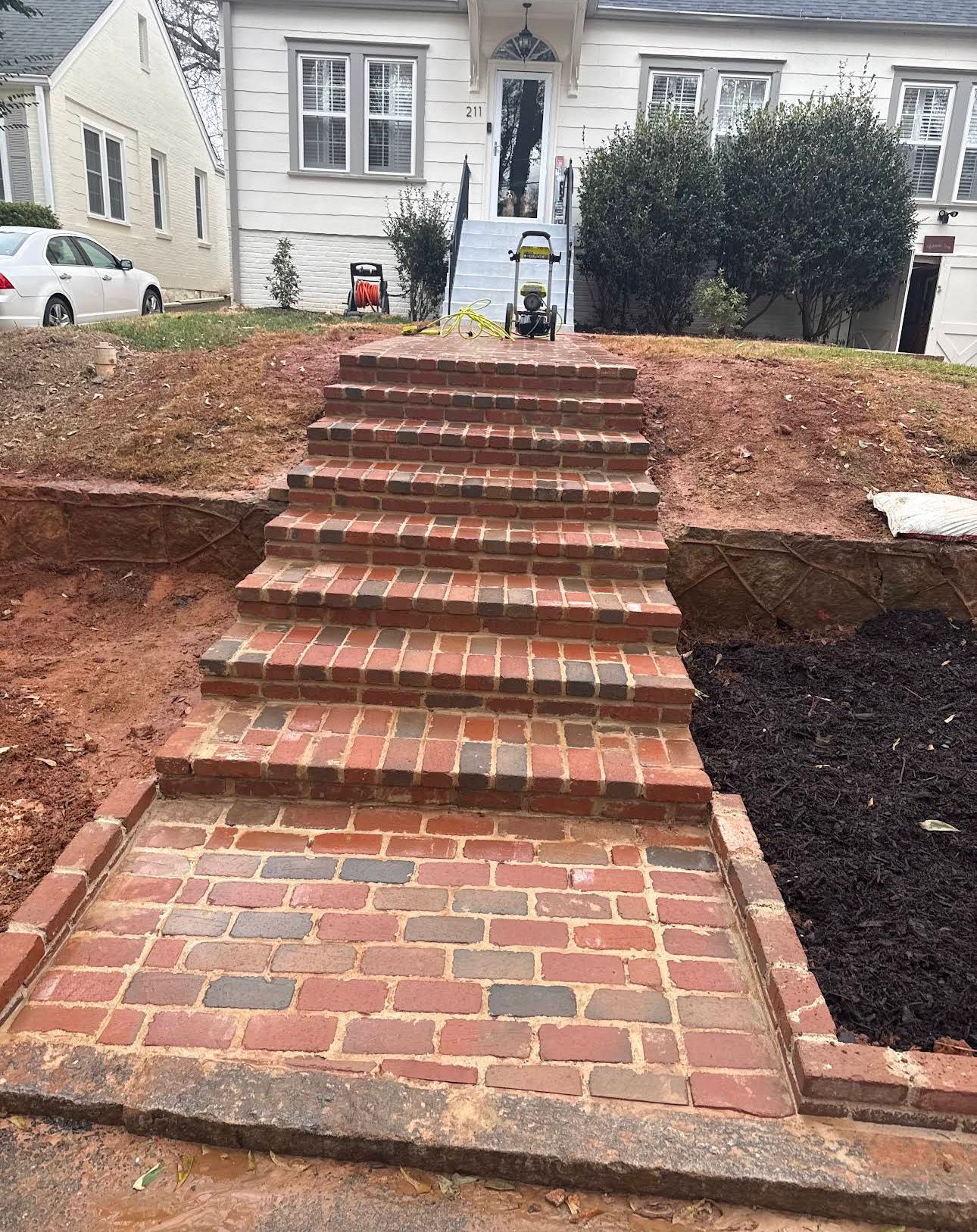 Completed paving and masonry project by 5Star Paving and Masonry