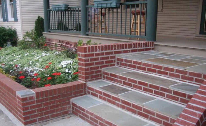 Outdoor brick and stone masonry